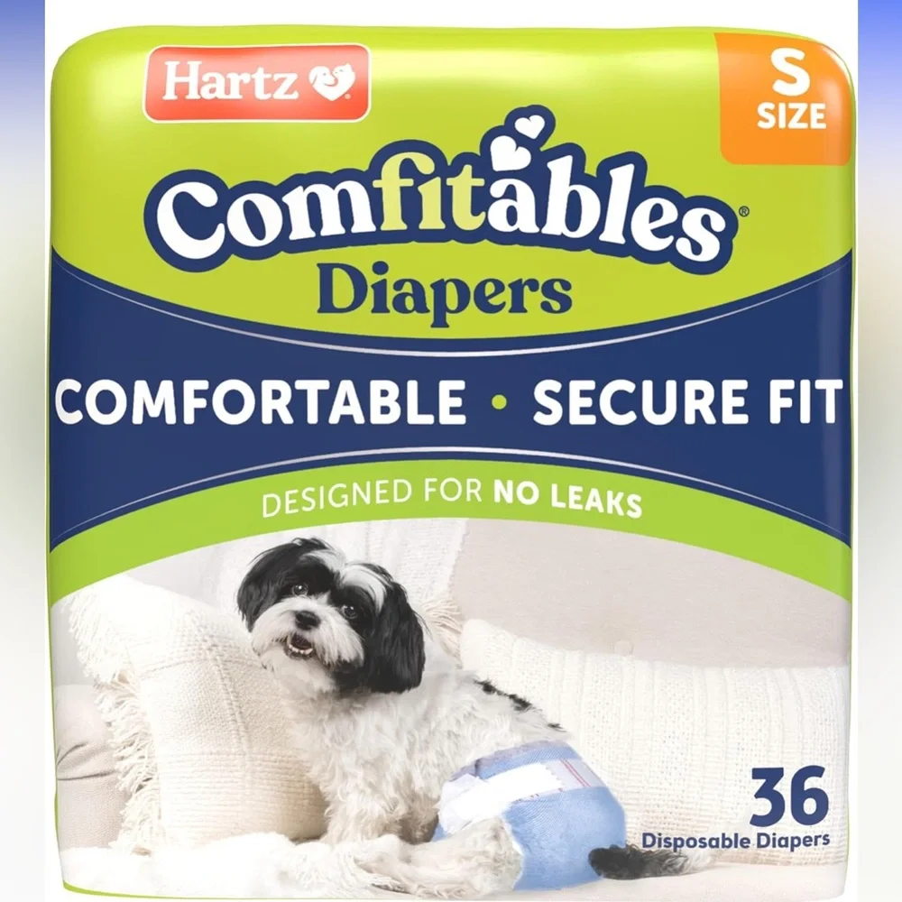 Hartz Disposable Dog Diapers, Size S 36 count, Comfortable & Secure Fit, Put On